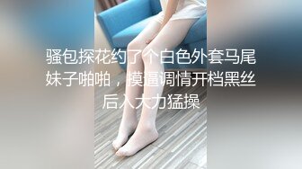 骚包探花约了个白色外套马尾妹子啪啪，摸逼调情开档黑丝后入大力猛操